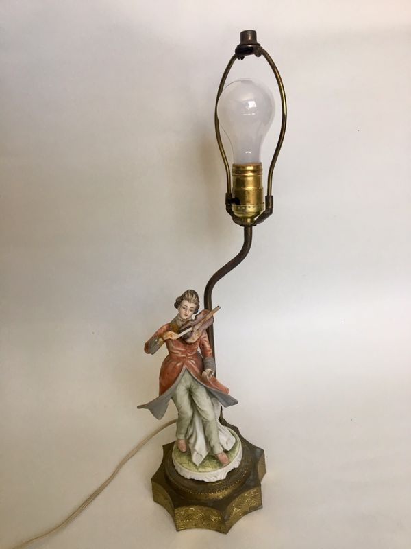 Porcelain Figurine Lamp Occupied Japan Designed By Japanese