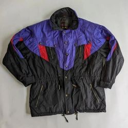 Vintage Coltech Winter Ski Jacket, Purple Red Black