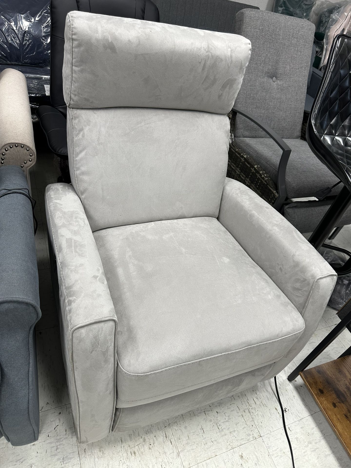 Swivel Rocking Chair, Power Recliner Chair. Living Room Chair. Rocker Recliner Chair for Nursery (Light Gray)