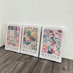 Matisse Wall Art Set of 3 – 24”x16” Canvas Prints – High Quality – Pickup Only