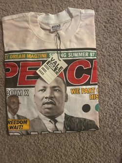 Vintage 1997 MLK Malcolm X Graphic T-Shirt Medium