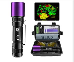 365nm UV Black Light Flashlight with Filter–High-Power 4-Core LED, Rechargeable Ultraviolet Black Light for Pet Urine Detection, Resin Curing, Yooperl