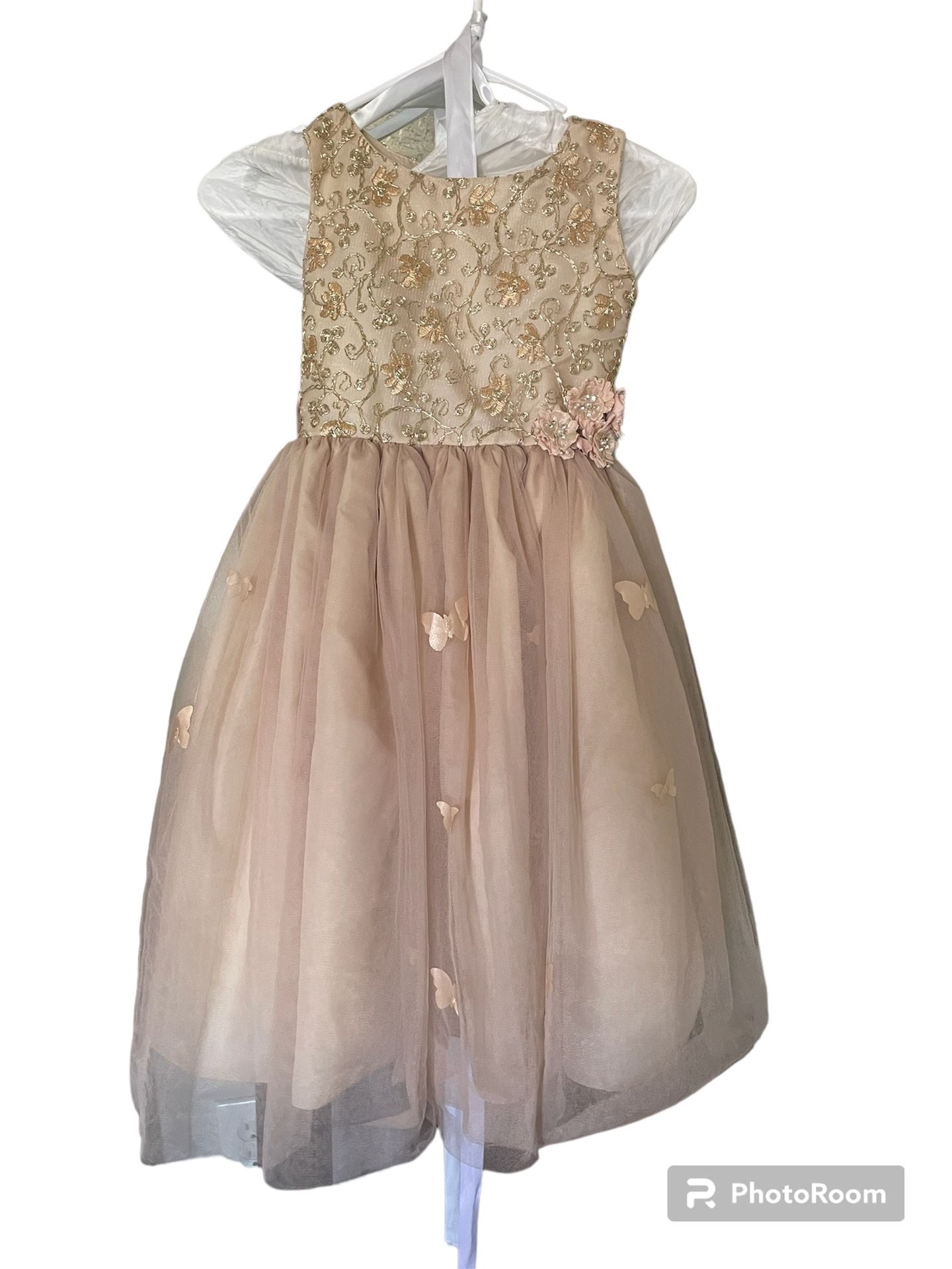 Little Girls Party Dress And Shoes 