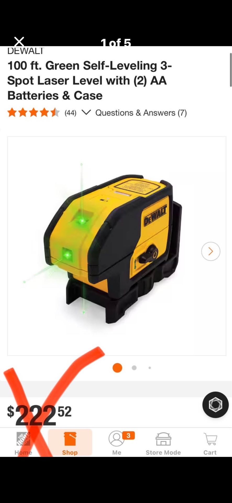 DEWALT 100 ft. Green Self-Leveling 3-Spot Laser 