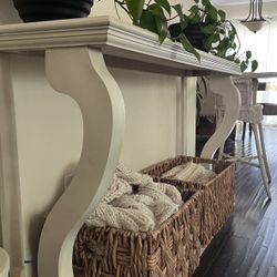White Wood Console Table