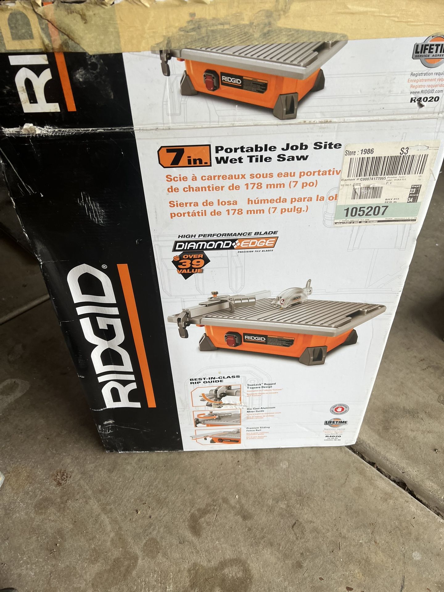 7 in. Table Top Wet Tile Saw