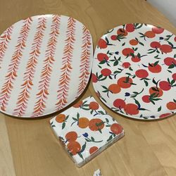 Decorative Plates/Platters And Napkins 