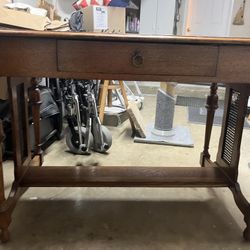 Solid Oak Antique Library Table