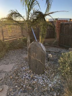 Queen palm and stone fountain ⛲️ water both 100 dollars, located in Elk Grove off 99 and laguna