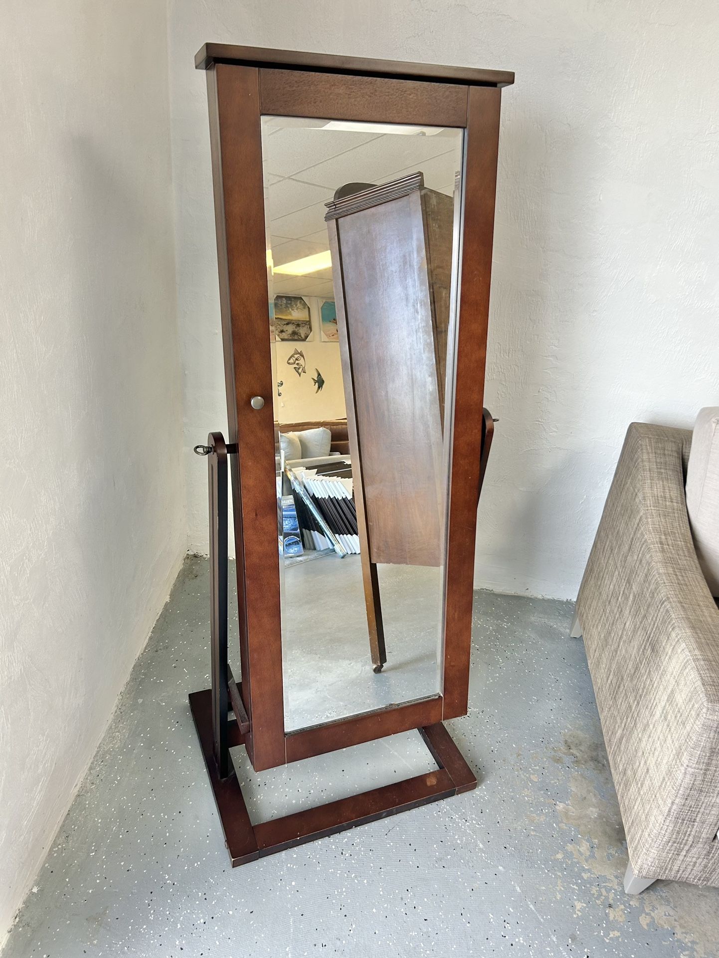 Large Mirrored Jewelry Armoire