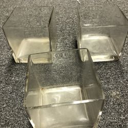 Glass Vases, Square Cubes