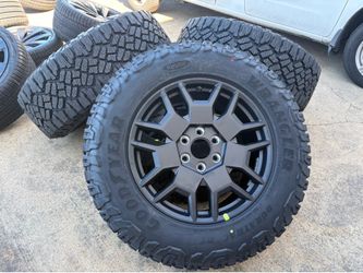 (4) NEW OEM 2025 Tesla Cybertruck Wheels Goodyear DURATRAC AT Tires SENSORS 100%