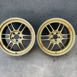 (2) Pair of 17 Inch Enkei RPF1 Rims Wheels Made In Japan