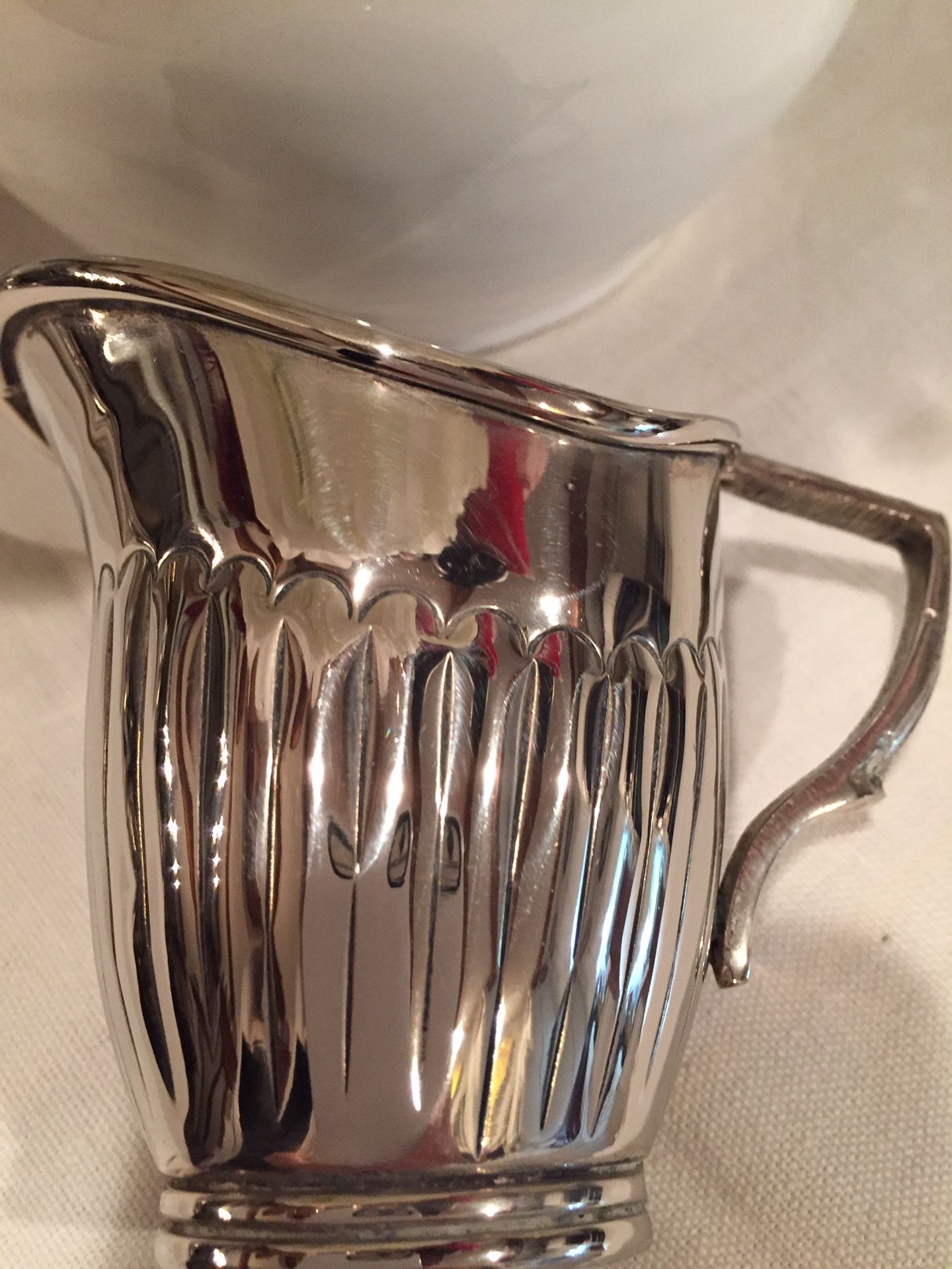 Vintage Silverplate 3 Fancy Designed Creamers Pitchers and 1 Sugar Bowl