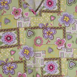 Denice Women's Medium White Short Sleeve Mock Wrap Scrub Top Flowers Medical Vet