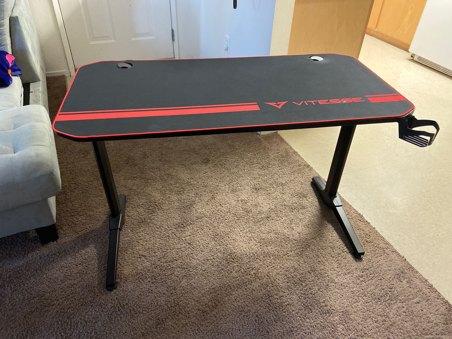 Gaming desk with charging station