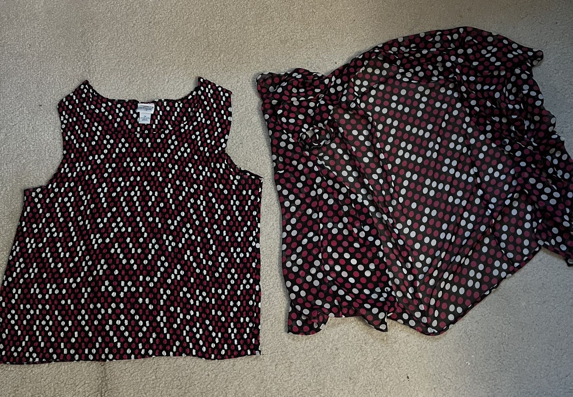 Women’s Size 2X 2 Piece Summer Shirt