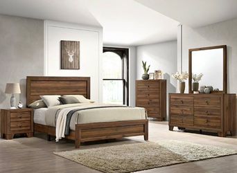 4- Pc Bedroom set Dresser,Mirror  Nightstand (1) Queen size bed frame  Not including Mattress and Box Sp