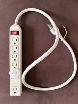 GE 6-Outlet Power Strip Surge Protector - White