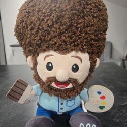Rare Bob Ross Doll 16” Fiesta Plush Big Head CHILL Happy Painter Stuffed Doll