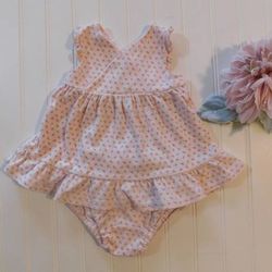 Ralph Lauren Baby Girls 6 Month Tiny Floral Summer Dress & Bloomers