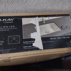 24" L X 18" W X 9" D Undermount Kitchen Sink In Stainless Steel 