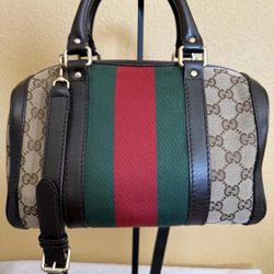Gucci canvas Web Boston bag Small