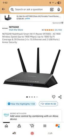
NETGEAR Nighthawk Smart Wi-Fi Router (R7000)
Modem Bundle 