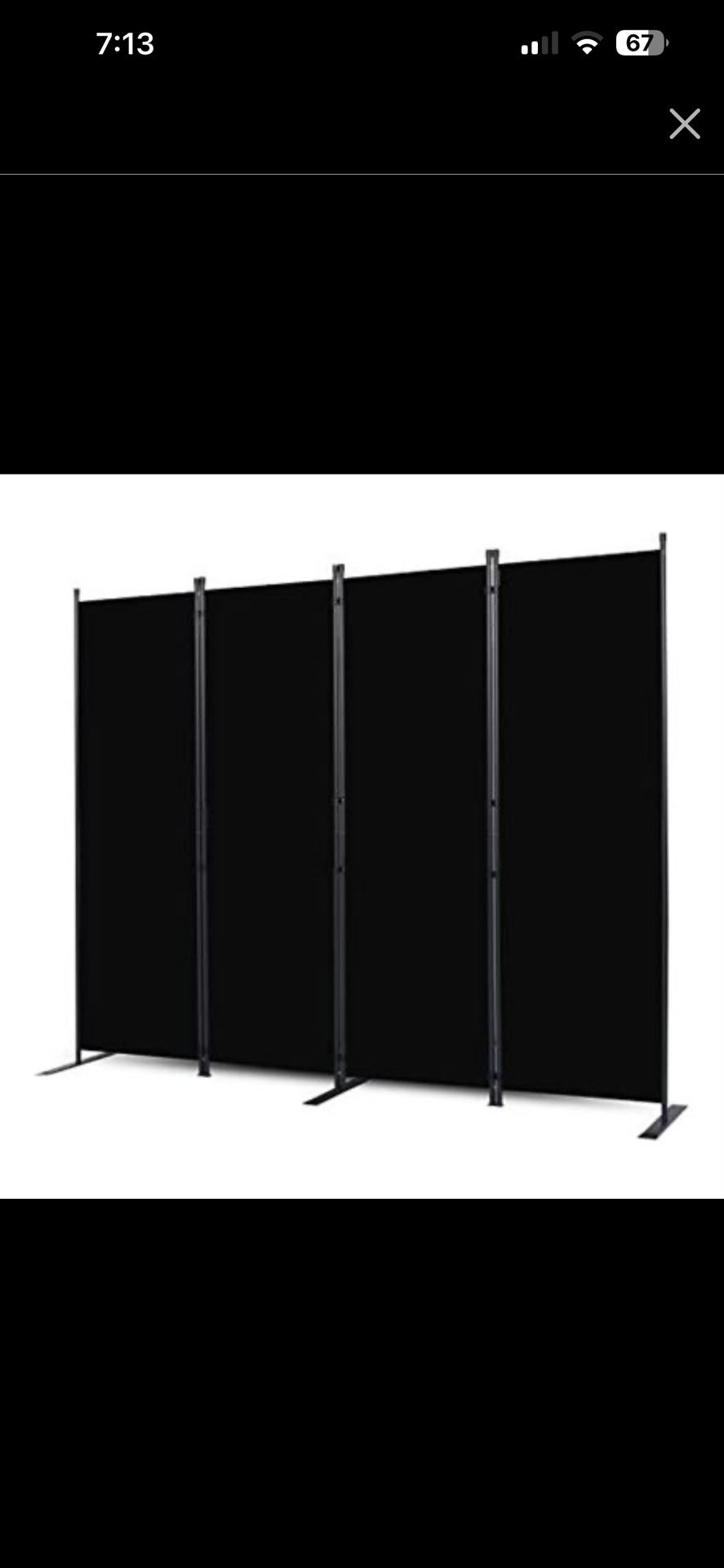 Room Divider, 4 Panel Folding Privacy Screens with Wider Feet, 6 Ft Portable Room Partition for Room Separator, Room Divider Panel 88" W X 71" H