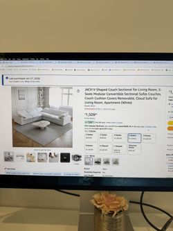 Brand New In Boxes. BEST OFFER. Brand New Not Taken Out Of Box Cloud Sofa White V Shaped Couch Sectional