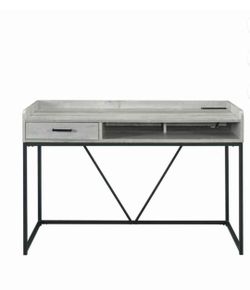 Peyton 47in Rectangular Grey Metal 1 Draw Computer Desk
