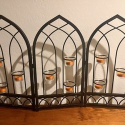 Metal And Glass Candle Holder