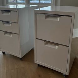 CB2 Rolling Metal File Cabinets 