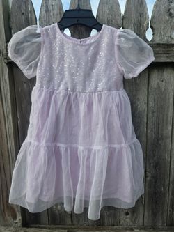 Cat & jack Girls Lavender Sequin Tulle Dress