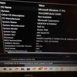 Dell Vostro Laptop Computer