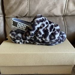 Ugg Fliff Slide Panther Print Sleepers Size 8.