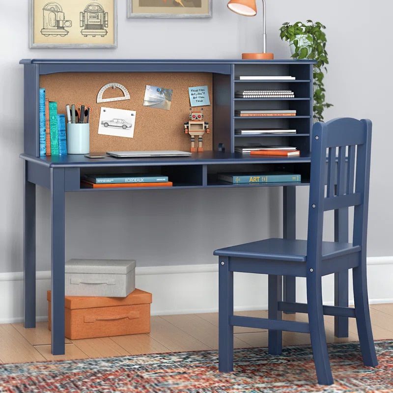 Kid Desk and Chair In Dark Blue