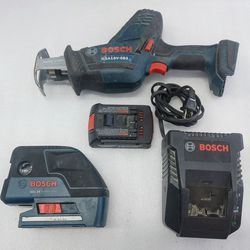 Bosch Tool Bundle - 360° Laser, Sawzall, Battery, Charger