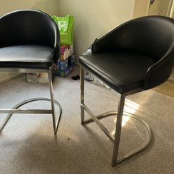 Two Black 3ft Stools 