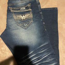 Ripped blue jeans