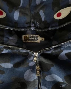 Blue Bape Jacket with Stacked Hood
