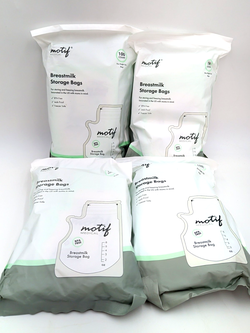 Motif Breast Milk Storage Bags – 400 Count (4 Boxes x 100 Bags) + FREE