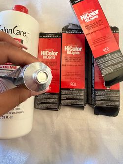 Red Hair dye and 30 vol developer