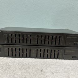 Lot of 2 Technics SH-8017 2-Channel Stereo Radio Graphic EQ Equalizer $50/ Each 