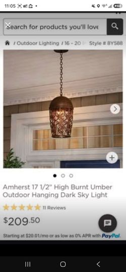 2 hanging Amherst light fixtures