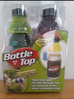 NEW (open package never used) 12 pieces bottle top covers for soda cans $10 FIRM
