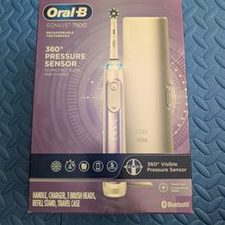 Oral B Genius 7500 Rechargeable Toothbrush 360 Pressure Sensor Orchid Purple New