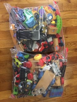 Two Jumbo 2.5 gallon bags of toy cars