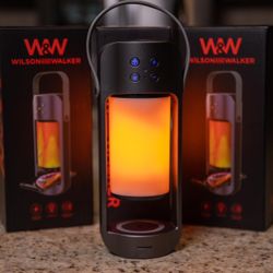 Portable Bluetooth Flame Speaker with LED Light & Wireless Charging