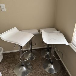 White Adjustable Barstools 